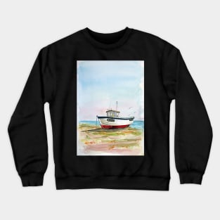 Beached Fishing Boat Crewneck Sweatshirt